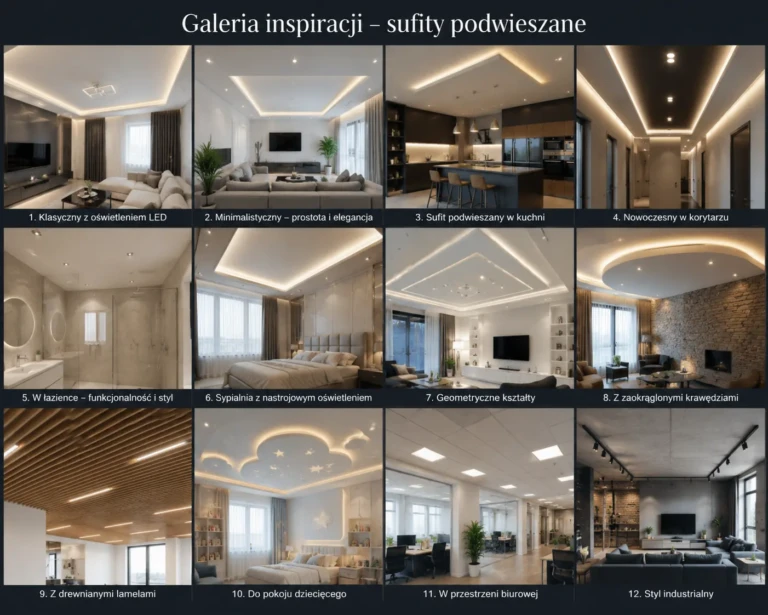 galeria inspiracji na sufity podwieszane