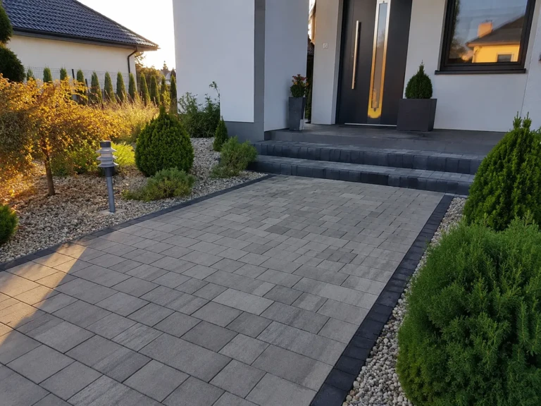 Wejście do domu z kostki brukowej